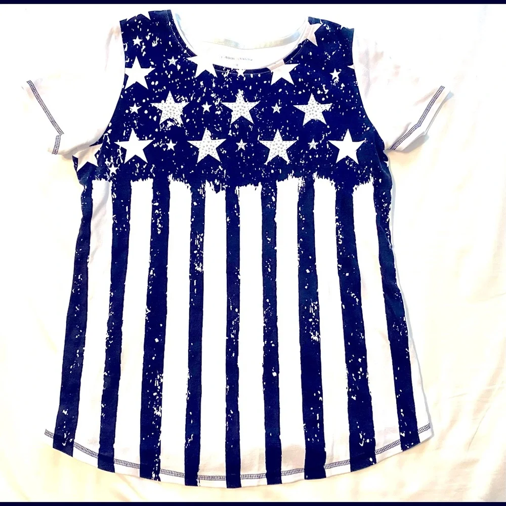 Stars & stripes American flag top size M